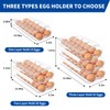 MesRosa Egg Holder for Fridge, Automatic Rolling Egg Organizer for