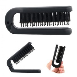 Sleek Bun Boar Bristle Brush, Mini Hair Brush, Foldable Boar Bristle Brush, Curl Brush, Portable Comb, Hair Brush Wild Boar Bristles for Travel and Travel