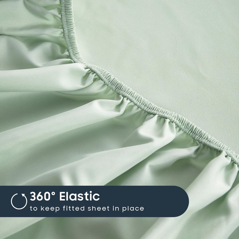 Wake In Cloud - Queen Fitted Sheet Set, 1000TC Ultra