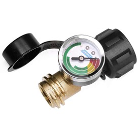 DOZYANT Propane Tank Gauge Level Indicator Leak Detector Gas Pressure Meter Color Coded Universal for Cylinder, BBQ Gas Grill, RV Camper, Heater and More Appliances - Type 1 Connection