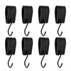 FORETOGO 8 Pcs Leather S Hooks,Multifunctional S-Hook with Leather Loop,Black