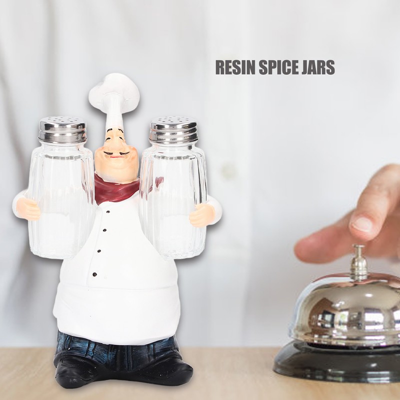 Chef Statue Salt Shakers Set Adorable Statue Vivid Details Resin