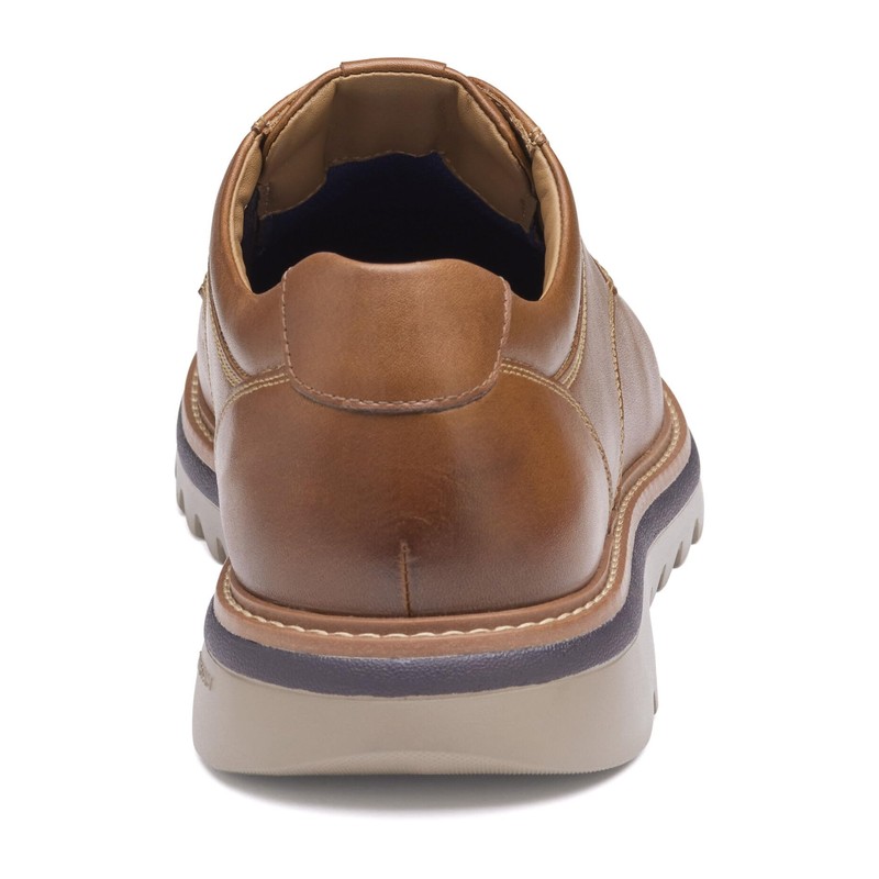 Johnston & Murphy Men's Braydon Plain Toe Tan Full Grain,