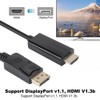 Large DisplayPort to HDMI HD Audio Video Adapter Cable Cord