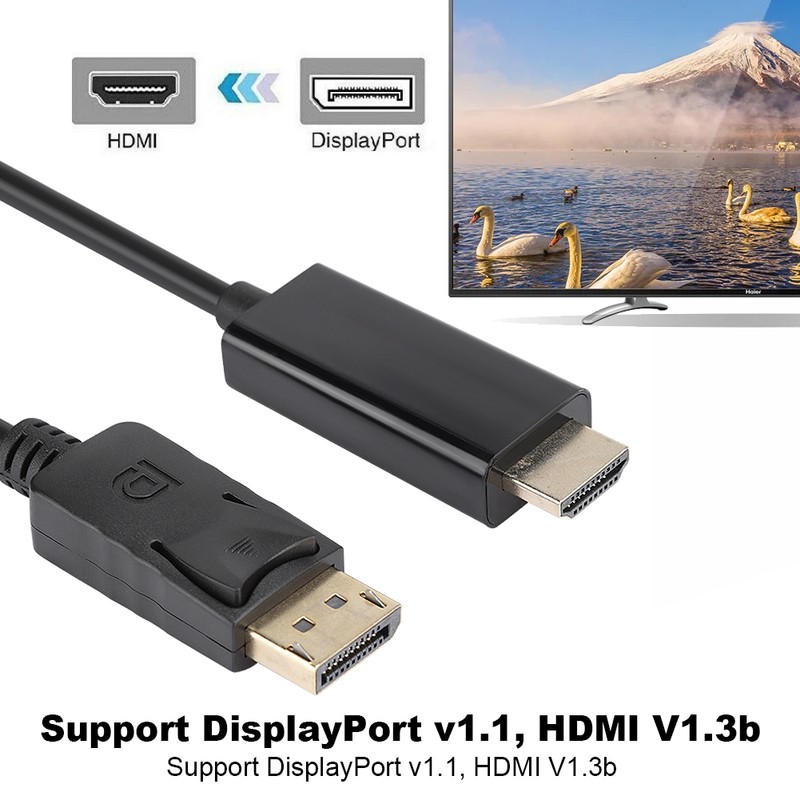 Large DisplayPort to HDMI HD Audio Video Adapter Cable Cord