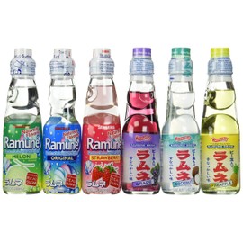 Ramune Japanese Soft Drink Mix Variety 6 Flavors 6 Bottles