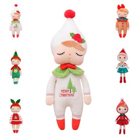 ATBEAMEN 38cm Christmas Snowman Plush Elf Toys,White Christmas Stuffed Snowman Plush Pillow Toys Squishy Cotton Plushies Doll,Elf Girl Soft Body Toy Gift Kids Birthday Xmas Home Decorations