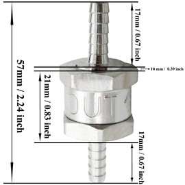 Automotive-leader 6mm 1/4" Fuel Non Return One Way Check Valve Control for Petrol Diesel Fuel Oil Water Aluminium Alloy Accessories