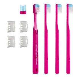 DUJINDENT Orthodontic Toothbrush for Braces [4 Packs][Made in Korea] V Trim Cutting American Bristles Braces Toothbrush for Brackets and Wires Cleaning (Shark Ortho Soft, 4 Pack)