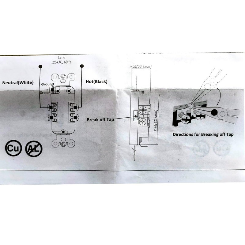 BOPLAT 20Amp Power Outlet and Ethernet Coax HDMI Wall Plate