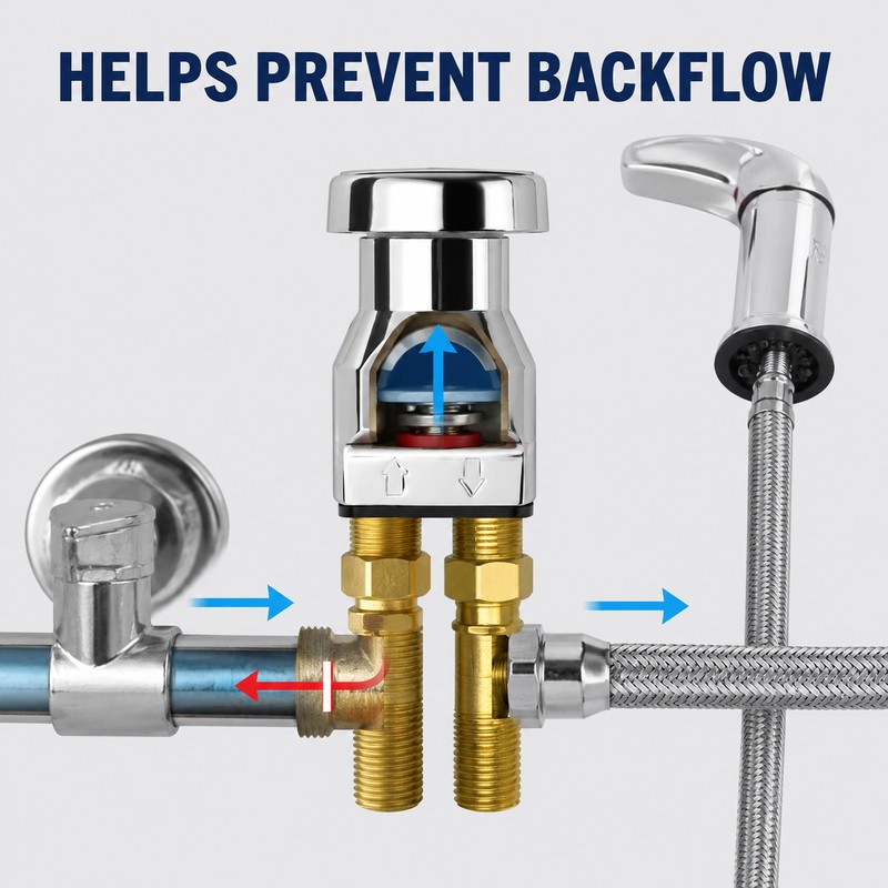 Salon Shampoo Bowl Faucet Kit with Vacuum Breaker and Sprayer