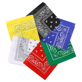 MIDELONG Bandanas, 21inch Assorted Paisley Pattern Bandanas Headbands Multipurpose Square Scarf Head Wrap Cowboy Bandanas for Men Women Handkerchiefs, Pack of 6