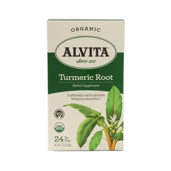 Alvita Organic Herbal Tumeric Tea, 24 Count