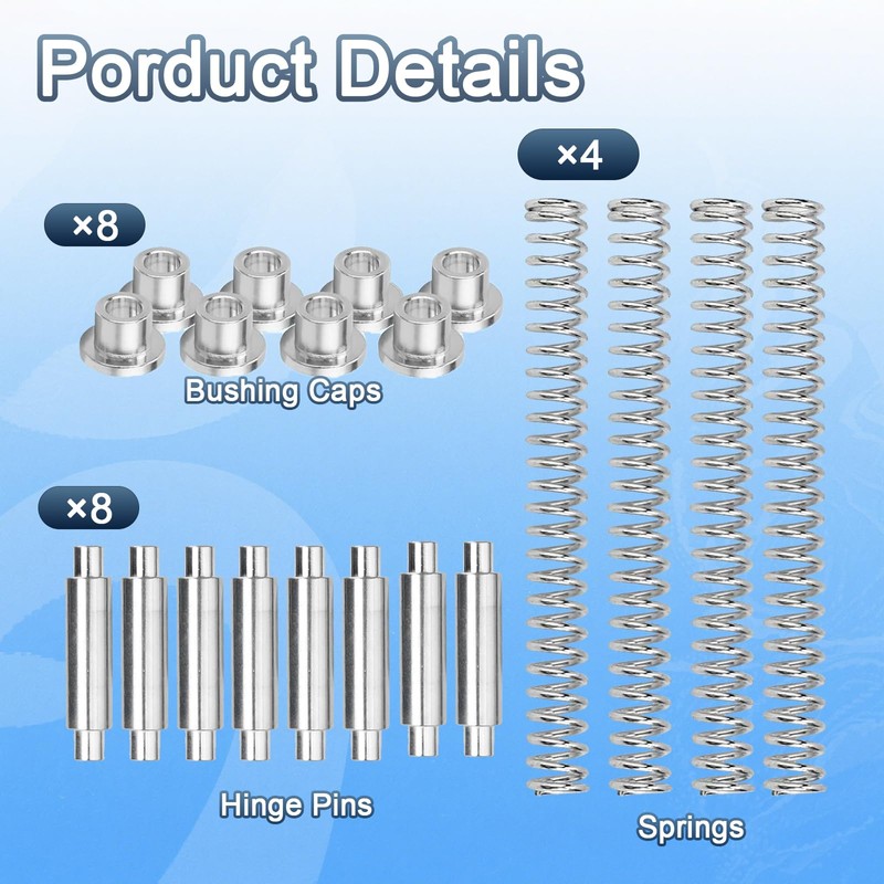 4 Sets K5131 Aluminum Storm Door Hinge Pin Kit, 8