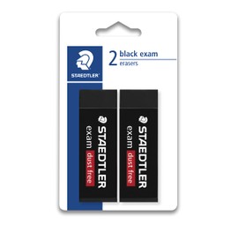 Staedtler Exam Dust-free Eraser, Black (Pack of 2)