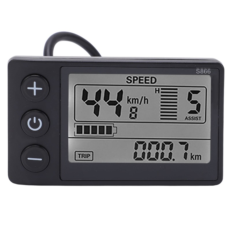 Talany Electric Bicycle LCD Screen Meter,Large Screen Durable Waterproof Connector
