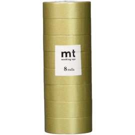 Kamoi Kakoshi Mt Masking Tape, 8 Ps, Width 0.6 inches (15 mm) x 2.8 ft (7 m), 205 Gold, MT08P205R