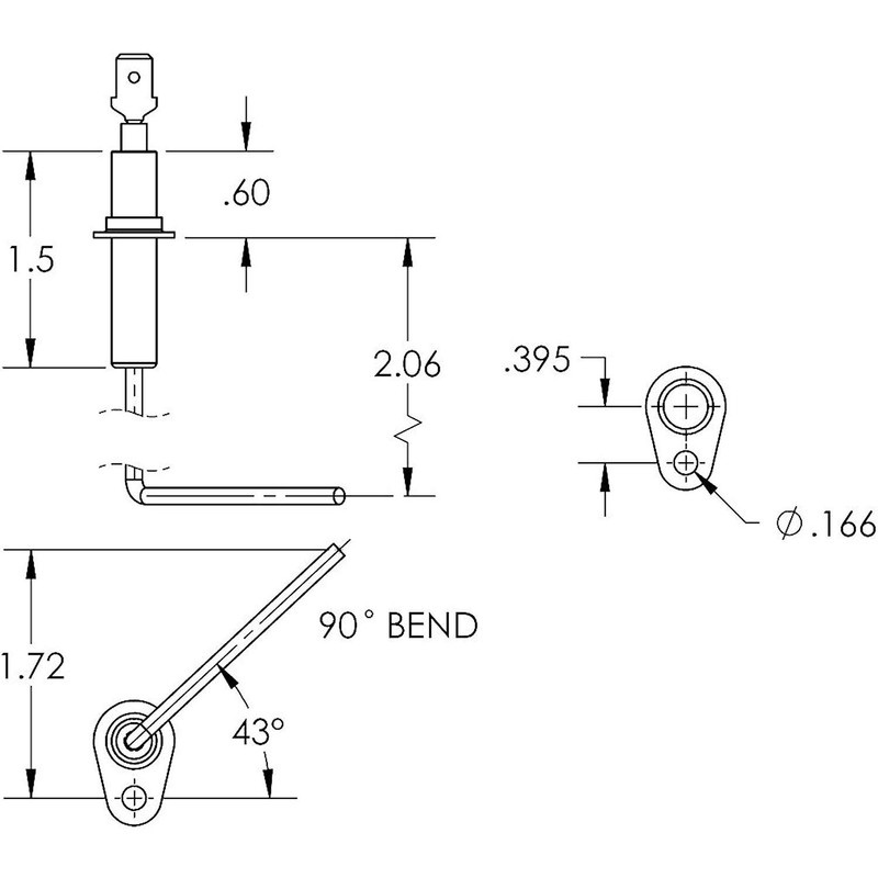 SEN01114 Flame Sensor Replacement for Trane/American Standard Furnace Flame Sensor