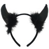 Black Devil Horns with Fur Headband