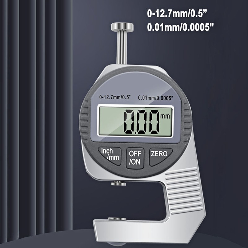 Digital Thickness Gauge Inch/ Metric Thickness Measuring Tools 0-0.5 Inch/