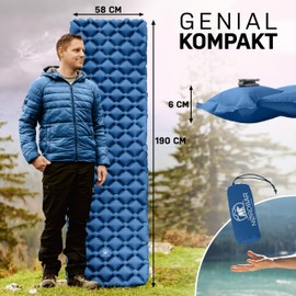 NORDBÄR® Camping Sleeping Mat Inflatable & Ultralight [With or without Cushion] | Iso Air Mattress Small Pack Size for Camping, Outdoor & Camping | Camping Mat, Sleeping Mattress, Travel Mattress