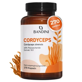Bandini Cordyceps High Dose Capsules | Pack of 270 - 1950 mg Daily (Medicinal Mushroom Extract 10:1 CS4) + 40% Bioactive Polysaccharides - 3 Soft Capsules/Day for a 3-Month Supply