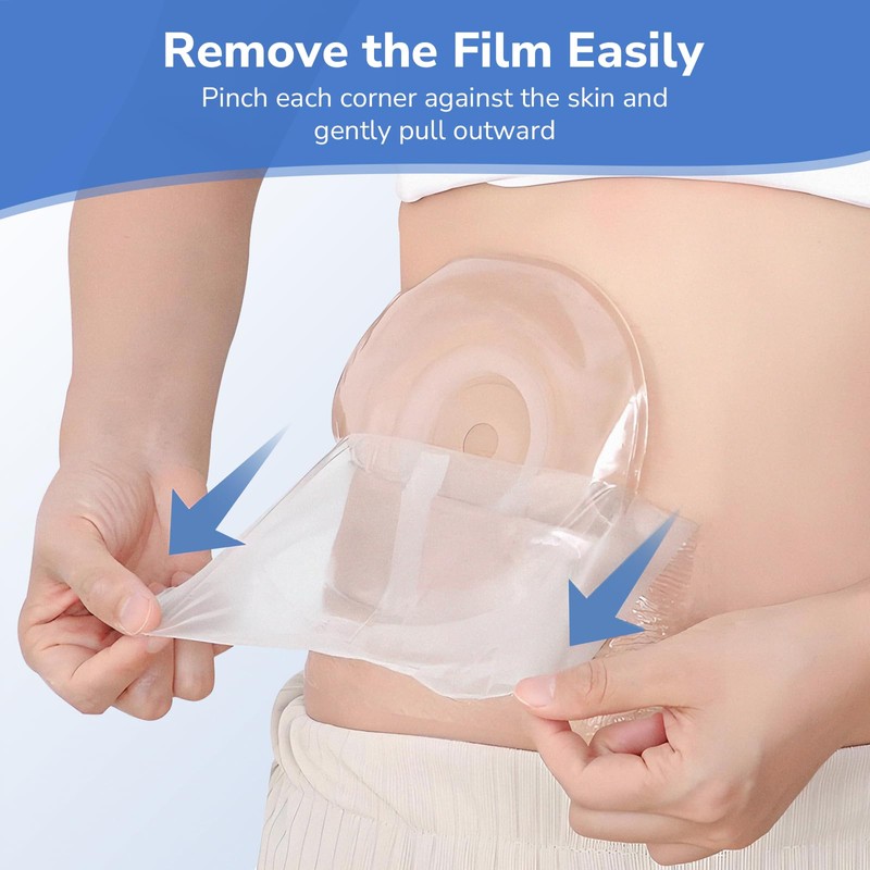 50 Pcs Waterproof Ostomy Bag Shower Cover 10x10cm, Stoma Bath