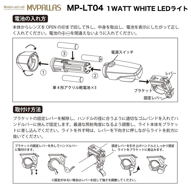 My Pallas MP-LT04 1WATT WHITE LED Light for Bicycles, 24