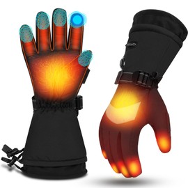 Aotomee Heated Gloves for Men Women Rechargeable, 3000mAh Battery Up to 10 Hours, 3S Fast Heating, Full-Finger Warmth & 3 Heat Settings, Windrproof&Waterproof (Dark Grey, XXL)