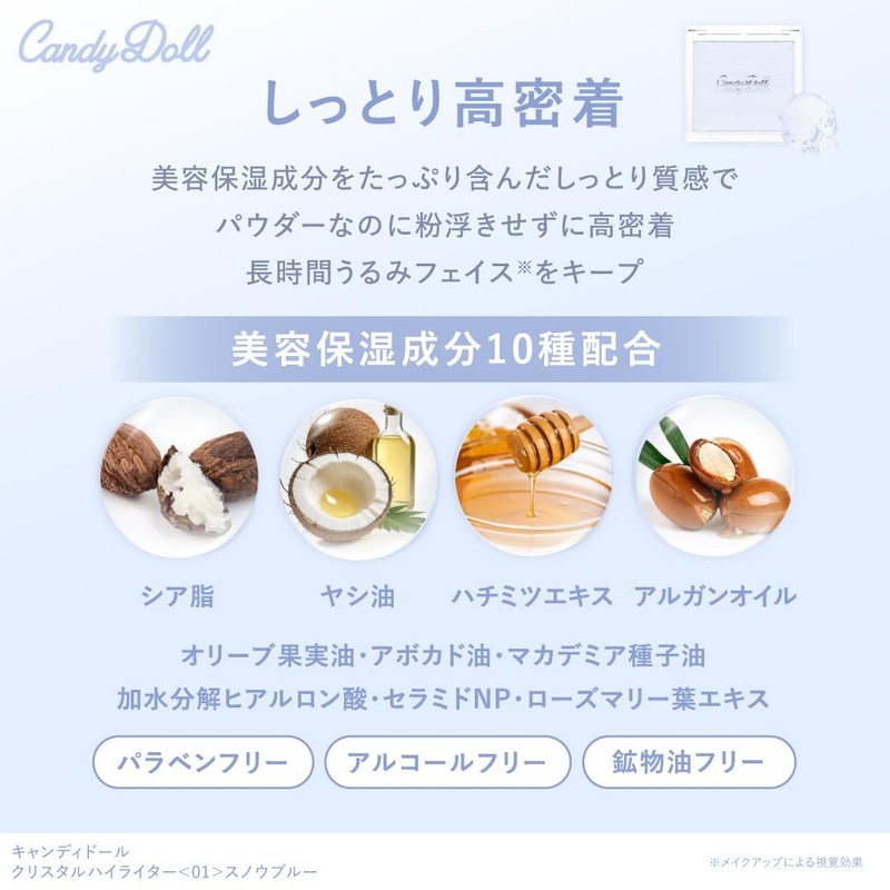 CandyDoll Crystal Highlighter (01) Produced by Tsubasa Masuwaka, Snow Blue,