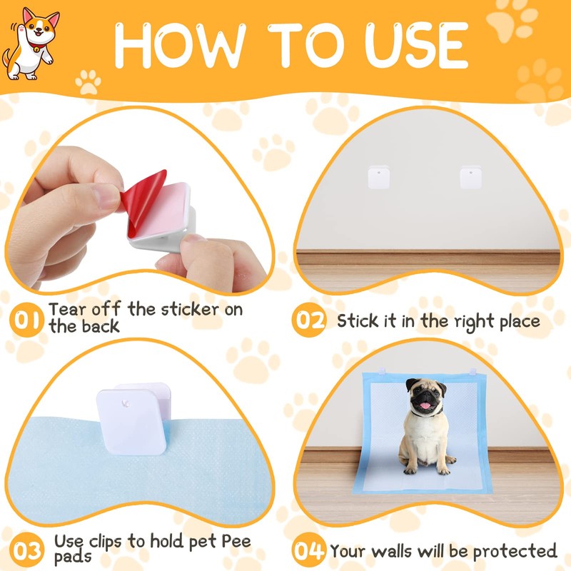 Yalikop 12 Pcs Wall Pee Pad Holder Dog Potty Training