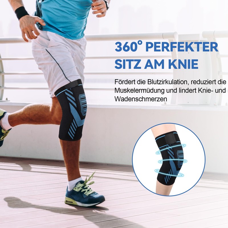 1 x Compression Knee Bandage with Adjustable Velcro Bandage for