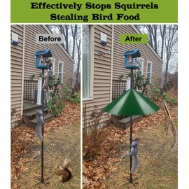 Ansionsol 19 Inch Wide Squirrel Baffle for Bird Feeder Pole, Outside Pole Mount Stopper & Bird House Guard for Outdoor Shepherd’s Hook, Green, 1 Pack