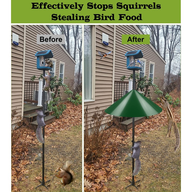 Ansionsol 19 Inch Wide Squirrel Baffle for Bird Feeder Pole,