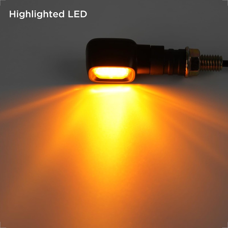 evermotor Mini 12V Motorcycle LED Indicators E24 E-mark Rectangle Motorcycle