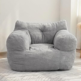 HIGOGOGO Giant Bean Bag Chairs,Big Comfy Chair Sofa for Bedroom Living Room, Large Lazy Bean Bag Chair with Pocket Armrests for Gaming