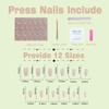 Thokono Press on Nails Short Square False Nails Stick On