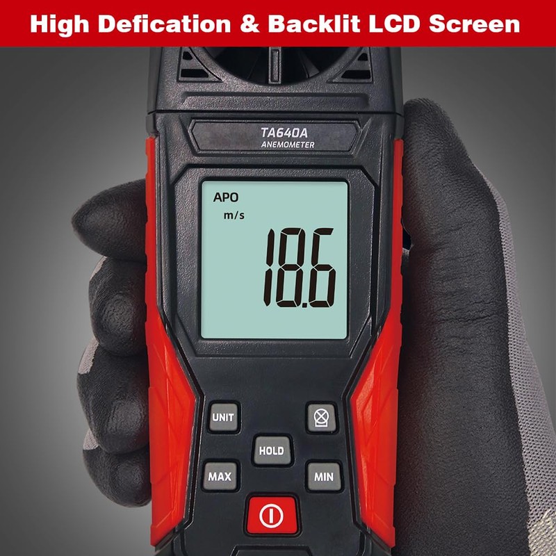 Handheld Anemometer Wind Speed Gauges Meter Measure for Wind Speed,