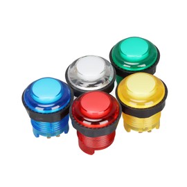 5 Pcs Game, 28mm LED Round Illuminated Push Buttons for MAME, Jamma, Fighting Games, Video Games, etc(12V)