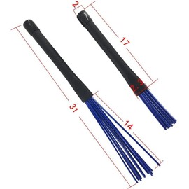 TUOREN 2Pair Drum Brushes Set Jazz Nylon Brushes, Retractable Drum Wire Sticks Brushes for Rock Band, Cajon, Jazz Folk Drummer