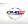 AUTO 2PC Chrome Front & Rear Gas Lid Blue Cross