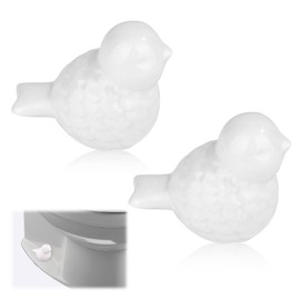 2pcs Ceramic Toilet Bolt Covers, Ceramic Cute Bird Covers Toilet Bolts Toilet Bolt Caps Easy installation Set for Bathroom Decor
