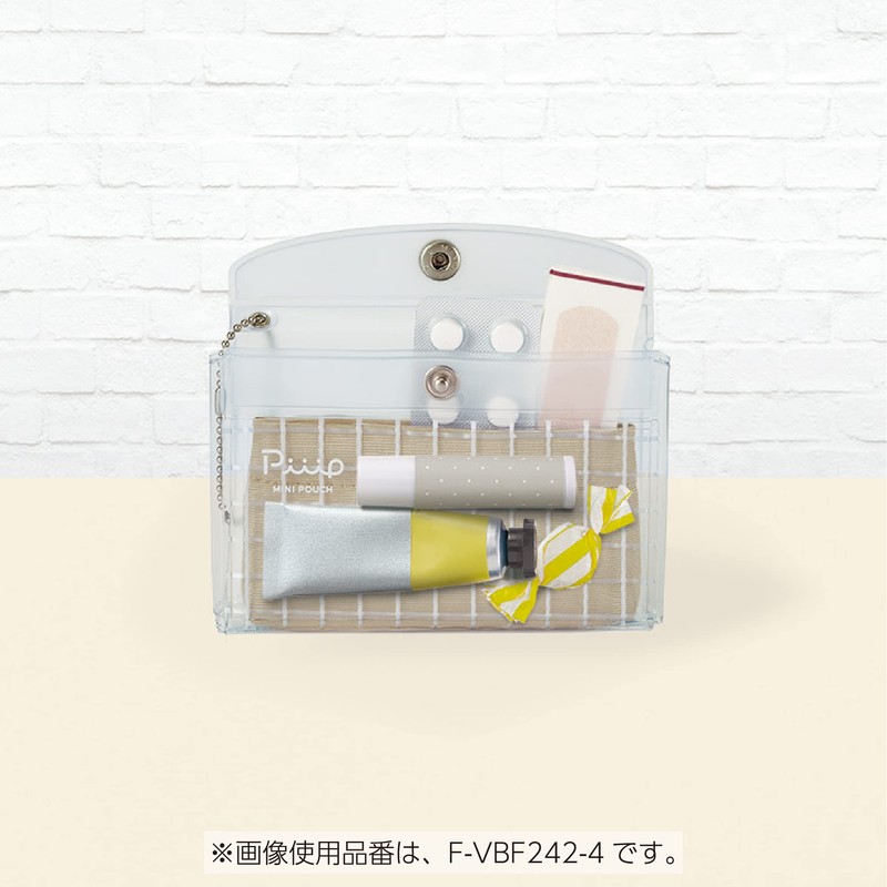 Kokuyo Piiip F-VBF242-1 Pouch, Mini Pouch, Small, Transparent, with Inner