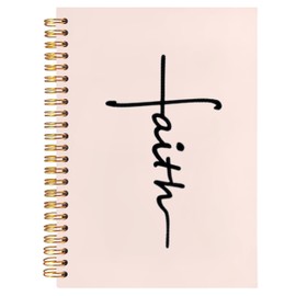 BearCake Faith Journal, Christian Notebook, Christian Gifts for Women, Bible Notebooks for Note Taking, Bible Journaling Notebook, Prayer Journal, Hardcover Spiral Notebook 5.5x8.3