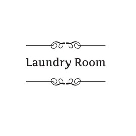 Bestjybt DIY Removable Washroom Toilet Bathroom WC Sign Door Accessories Wall Sticker Home Decor (Laundry Room)