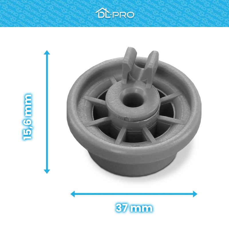 DL-pro 4 x Lower Basket Wheels for Bosch Siemens 00165314