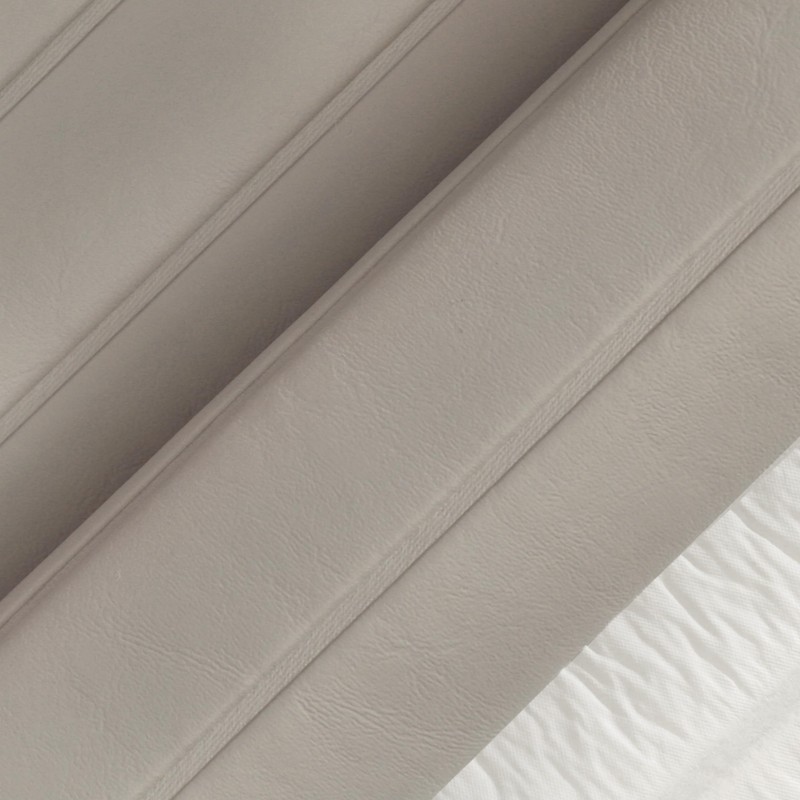 Pleated Marine Vinyl Upholstery Fabric Very Light Gray Sample 3"