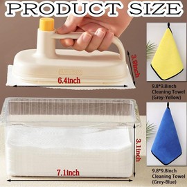 Disposable Magic Brush, Protecting Hands Cleaning Rag, Replaceable Rag Cleaning Brush with Handle, Kitchen Degreasing Specialized Cleaning Cloth with 2 Washcloths for Cleaning Kitchen(1Brush +100 Rag) Comfortable