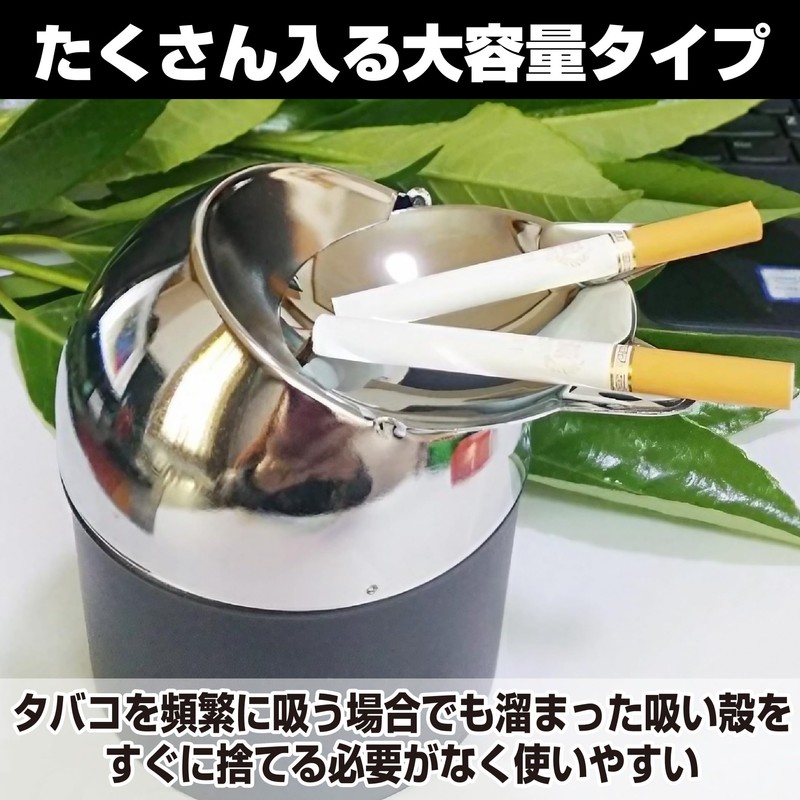 Felimoa Desktop Cat Ears Ashtray with Lid, Push Down Large