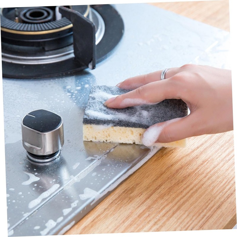 Healvian 3pcs Double-Sided Cleaning Sponge Scrubbing Pad for Kitchen Bathroom